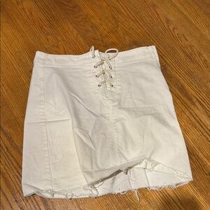 J. Crew white Lace-Up Skirt